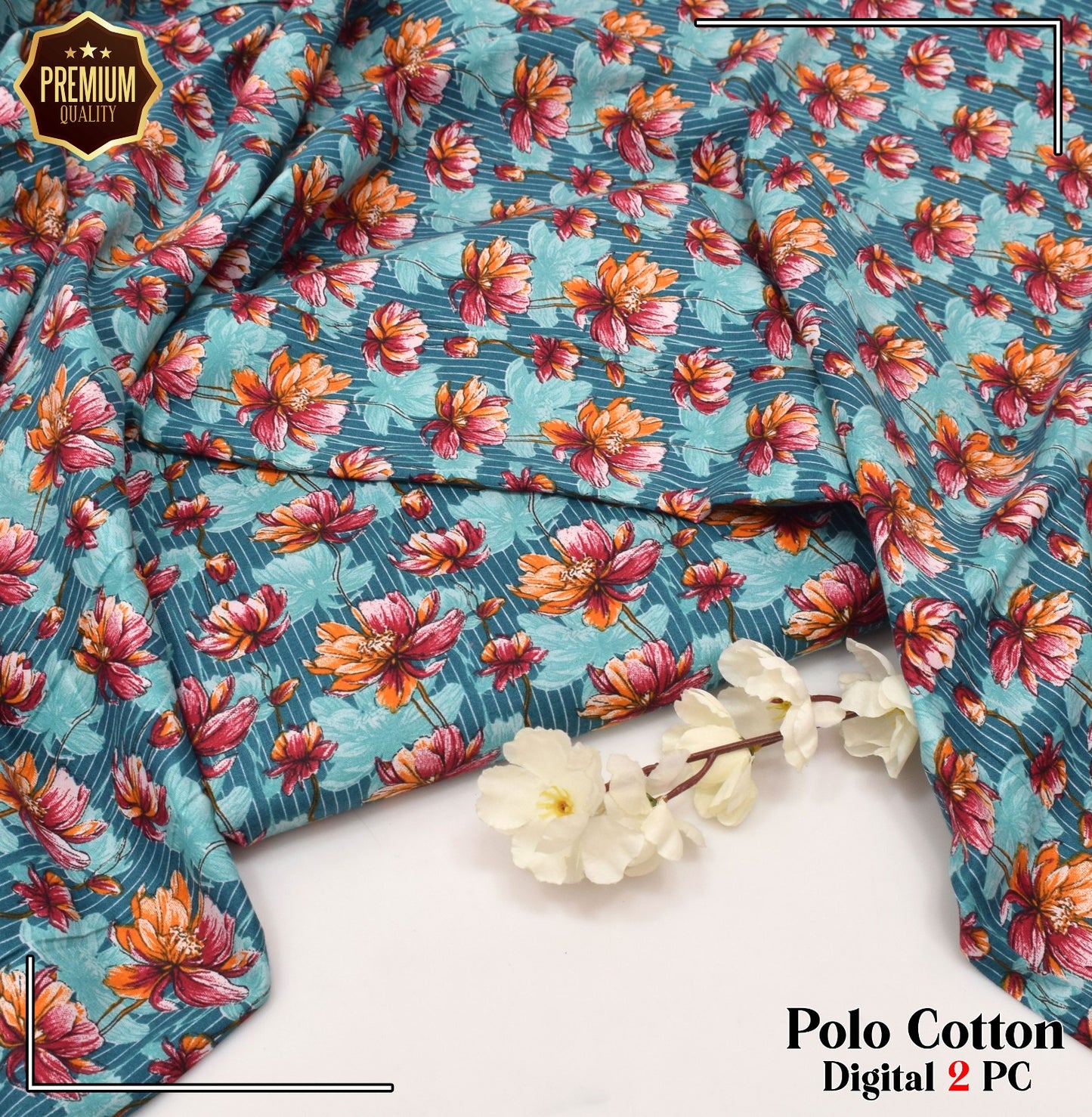 2PC MICRO POLO COTTON UNSTITCHED SUIT