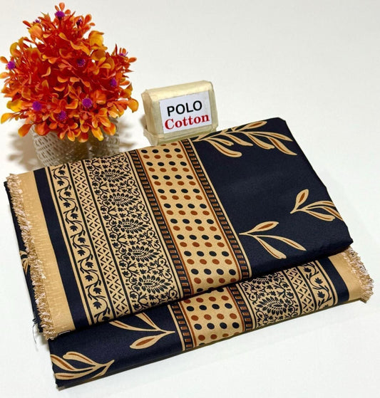 2PC MICRO POLO COTTON UNSTITCHED SUIT