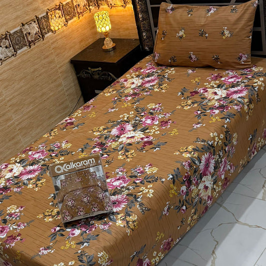 alkaram 4Pc Cotton Single Pair Bedsheet