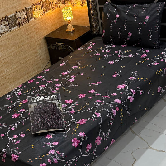 alkaram 4Pc Cotton Single Pair Bedsheet