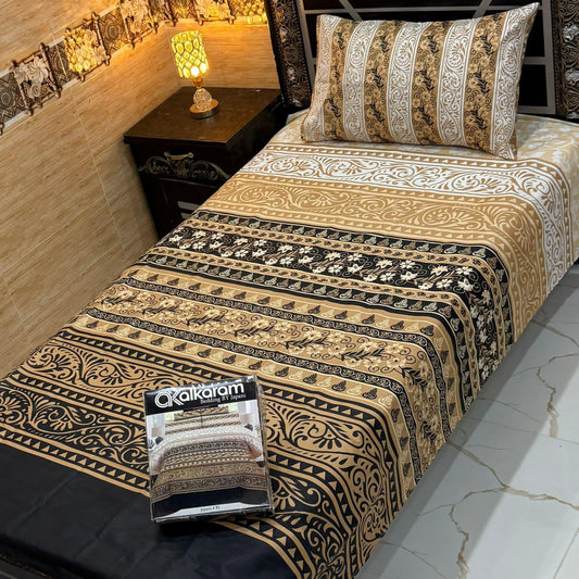 alkaram 4Pc Cotton Single Pair Bedsheet