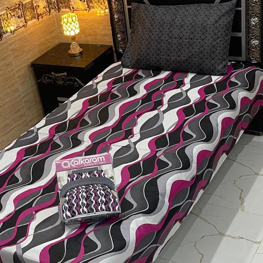 alkaram 4Pc Cotton Single Pair Bedsheet