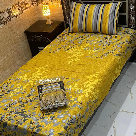 alkaram 4Pc Cotton Single Pair Bedsheet