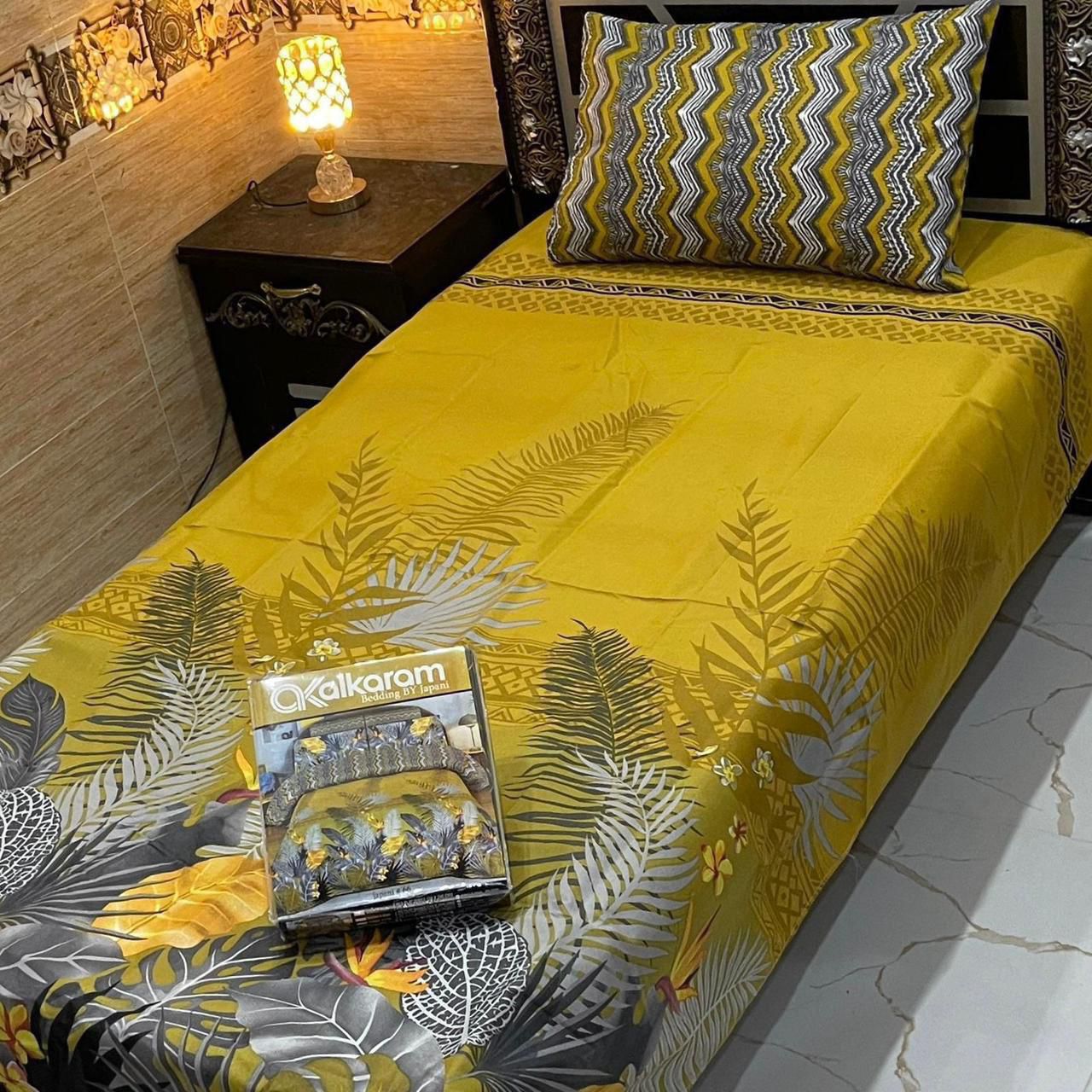 alkaram 4Pc Cotton Single Pair Bedsheet