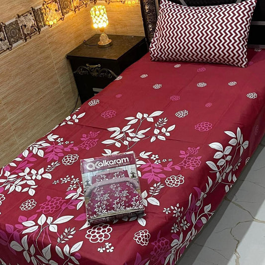 alkaram 4Pc Cotton Single Pair Bedsheet