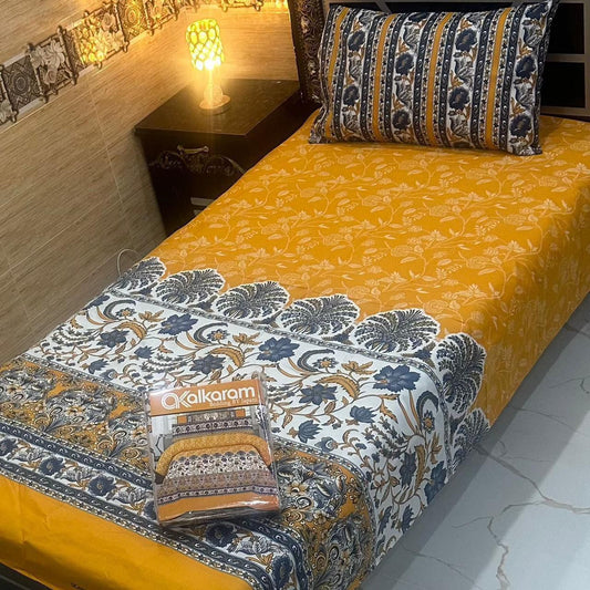 alkaram 4Pc Cotton Single Pair Bedsheet