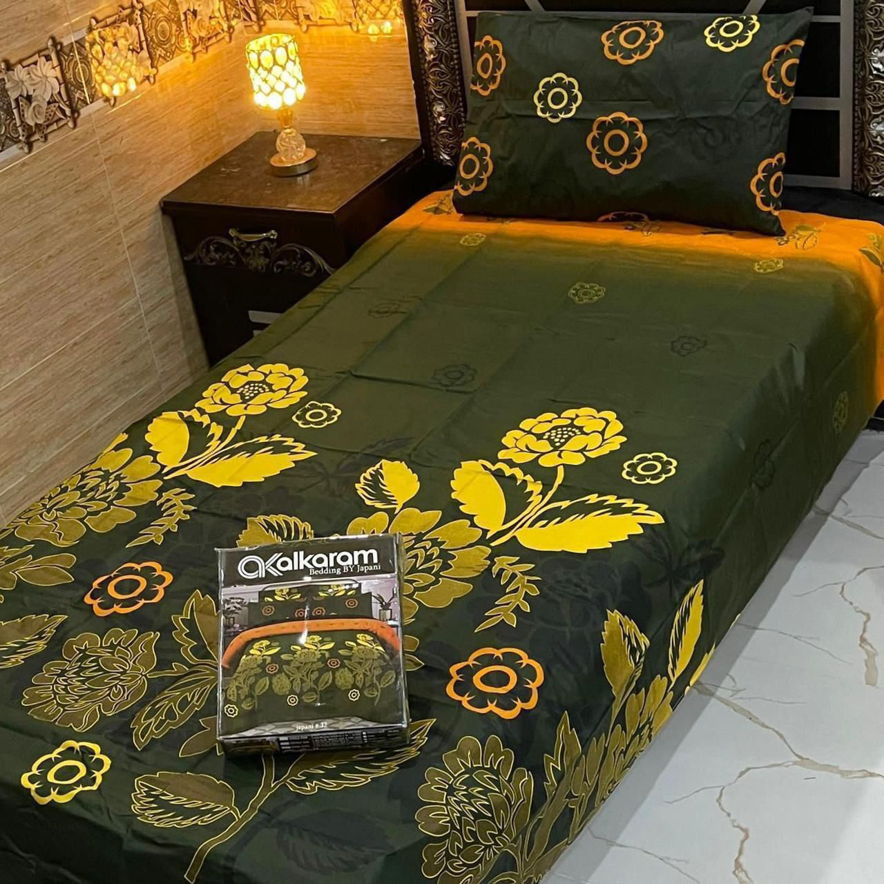 alkaram 4Pc Cotton Single Pair Bedsheet