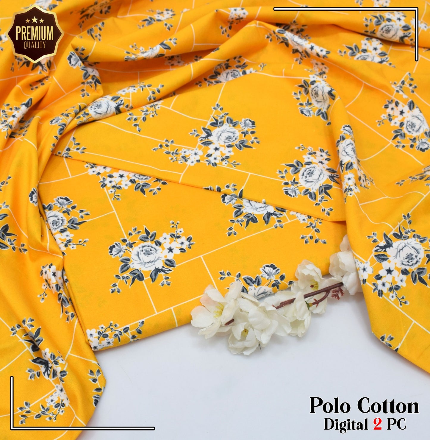 2PC MICRO POLO COTTON UNSTITCHED SUIT