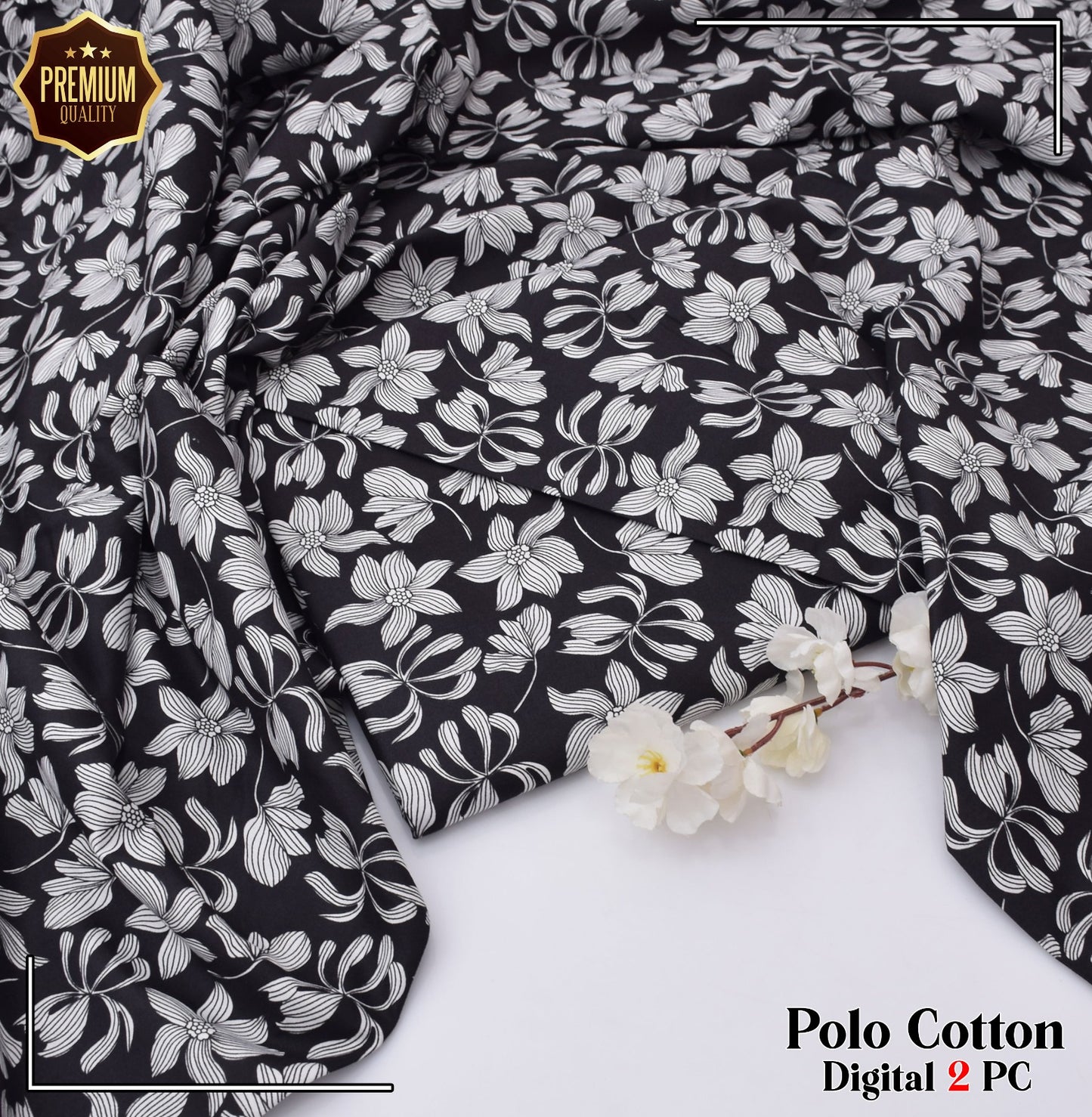 2PC MICRO POLO COTTON UNSTITCHED SUIT