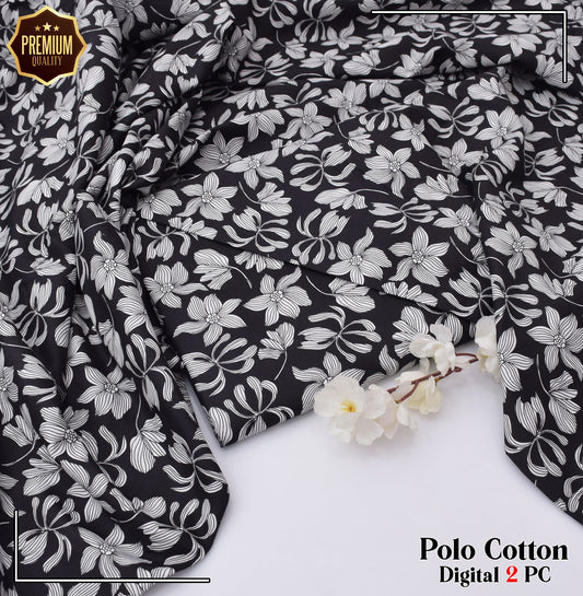 2PC MICRO POLO COTTON UNSTITCHED SUIT
